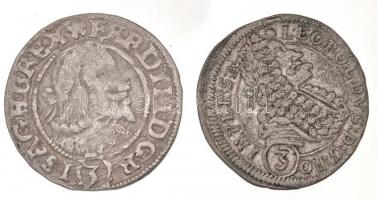 Német Államok / Szilézia 1649. 3kr Ag "III. Ferdinánd" Boroszló (1,49g) + Csehország / Tör...