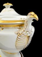 cca 1940 Schlagenwald levesestál, sasfejet formázó fogókkal, restaurált, kopott aranyozással, jelzet...