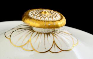 cca 1940 Schlagenwald levesestál, sasfejet formázó fogókkal, restaurált, kopott aranyozással, jelzet...