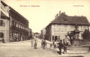Karlóca, Karlowitz, Sremski Karlovci; Fő utca kúttal és üzlettel / main street with well and shop. W.L. 304.