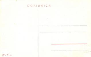 Karlóca, Karlowitz, Sremski Karlovci; Fő utca kúttal és üzlettel / main street with well and shop. W...