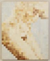 Jelzés nélkül: Kompozíció. Pixelek II. Olaj, farost, 76×61 cm