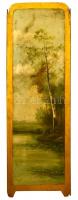 Jelzés nélkül: 3 db paraván tájképekkel, vaslemez, sérült, 120×33 cm (3×)