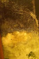 Jelzés nélkül: 3 db paraván tájképekkel, vaslemez, sérült, 120×33 cm (3×)