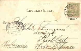 1900 Gyöngyös, Indóház, vasútállomás. Bendl Károly kiadása / Bahnhof / railway station  (EK)