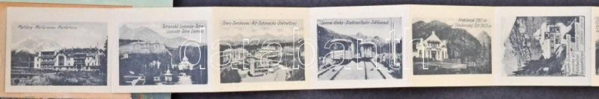 1938 Tátra, Magas-Tátra, Vysoké Tatry; leporellolap belül siklóvasúttal / leporellocard with funicul...