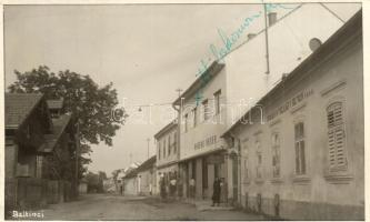 1941 Belatinc, Beltinci; utcakép, Osterc Peter üzlete, Takarékpénztár és Hitelbank / Hranilnica in Posojilnica r.z.m.z. / savings bank, shop, street view. photo