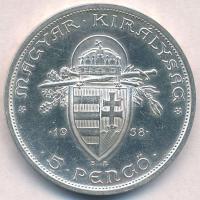 1938. 5P Ag "Szent István" T:1- 
Adamo P8.1