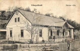 ~1910 Vihnyefürdő, Kúpele Vyhnye; Hacher villa / villa (fa)