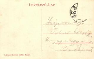 Pusztaszer, Vasútállomás gőzmozdonnyal, Szeged-Felső központ. Grünwald Herman kiadása