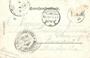 1901 Gaisberg, Gaisbergsptize bei Salzburg; Durchbruch Gaisbergbahn, Hotel Gaisbergspitze / railway ...