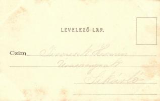 ~1899 Nagykároly, Carei; vasútállomás. Csókás László kiadása / Bahnhof / railway station