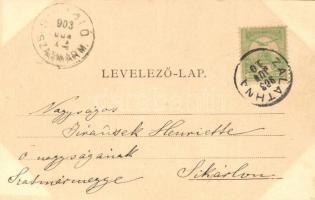 1903 Zalatna, Zlatna; vasútállomás gőzmozdonnyal / Bahnhof / railway station with locomotive