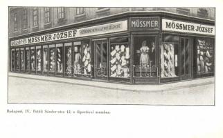 1930 Budapest V. Mössmer József asztalnemű menyasszony kelengye üzlete, Koronaherceg utca 12. főpostával szemben (EK)