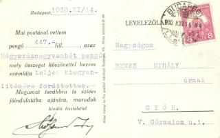 1930 Budapest V. Mössmer József asztalnemű menyasszony kelengye üzlete, Koronaherceg utca 12. főpost...