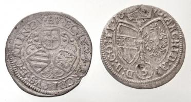 Ausztria 1624. 3kr Ag "II. Ferdinánd" (1,54g) + 1670. 3kr Ag "I. Lipót" (1,28g) ...