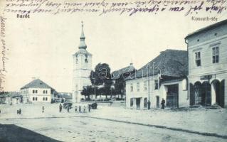 1918 Barót, Baraolt; Kossuth tér templommal, üzlet / square with church and shop