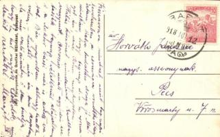 1918 Barót, Baraolt; Kossuth tér templommal, üzlet / square with church and shop