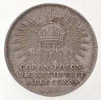 Habsburg Birodalom / Pozsony 1830. szeptember 28. Koronázási zseton Ag "I. Ferenc - V. Ferdinán...