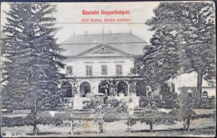 1908 Nagymihály, Michalovce; Gróf Sztáray Sándor kastély. Leporellolap belül Landesmann Vilmos gőzma...