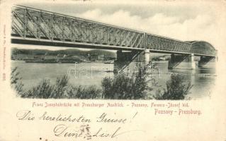 1899 Pozsony, Pressburg, Bratislava; Ferencz József híd / Franz Josephsbrücke / bridge (EK)