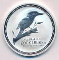 Ausztrália 2003. 1$ Ag Kacagójancsi (1oz/0.999) T:1 (eredetileg PP) ujjlenyomat Australia 2003. 1 Dollar Ag Kookaburra (1oz/0.999) C:UNC (originally PP) fingerprint