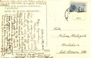 1952 Kuncice, Kuncicich; Prvni Cs. Stavba Socialismu, Nové Hute Klementa Gottwalda / coal mine, new ...