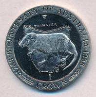 Man-sziget 1988. 1C Cu-Ni "Ausztrália bicentenáriuma - Tasmán ördög" T:1- szennyeződés
Is...