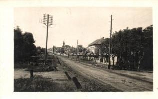 1941 Bajmok, Bajmak, Nagelsdorf; utcakép villanyoszloppal / street view with pylon. photo