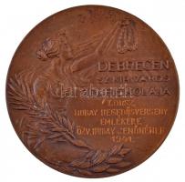 1941. "Debrecen Sz. Kir. Város Zeneiskolája" kétoldalas Br plakett, gravírozva (87,12g/58m...
