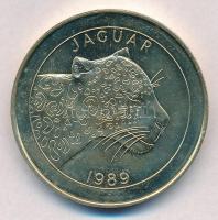 Nagy-Britannia 1989. Világ megmentők - Jaguár sárgaréz emlékérem (38,5mm) T:1-,2 Great Britain 1989. World Savers - Jaguar Brass commemorative medal (38,5mm) C:UNC,AU