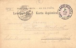 1898 Károlyváros, Karlovac, Carlostadio, Karlstadt; fürdőház és vendéglő / Kupaliste, Restauracija /...