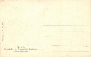 Első világháborús Cs. és kir. vasúti és távirati ezred katonái egy optikai távíróval / K.u.K. Eisenb...