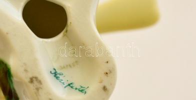 Drasche madár,kézzel festett, jelzett, és Porcelán madárka, kézzel festett, jelzés nélkül, 5x9x4,5 c...