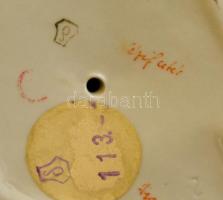 Drasche madáretető lányka, kézzel festett, jelzett, hibátlan, 18x13x10 cm