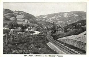 Hajasd, Volosianka, Voloszjanka; Kárpáti vasútvonal az Uzsoki szorosnál / Karpathen des Uzsoker Passes / railway line (kopott sarkak / worn corners)