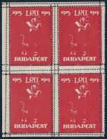1913 IPU Budapest piros levélzáró 4-es tömb