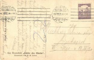 1917 Lieder des Lebens. Aus Rosenfeld "Lieder des Ghetto". Verlag B. Harz / Jewish art pos...