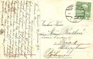 Chernivtsi, Czernowitz; Mosaic postcard with synagogue. Josef Gottlieb (EK)