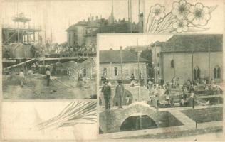 1916 Budapest XIV. Rózsafüzér Királynéja domonkos templom segélylap, építkezési részletek. Herbst műnyomása floral