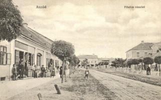 1918 Aszód, Fő utca, Dohánytőzsde, Salzer üzlete. Huszerl Sándor és fia kiadása (EK)
