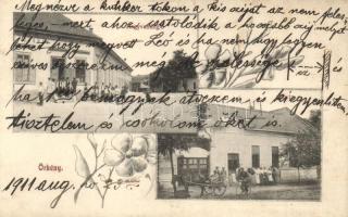 1911 Örkény, Nagyvendéglő, posta. Floral