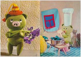 14 db modern báb és rajzfilm motívumlap / 14 modern puppet and cartoon films motive postcards