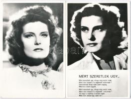 24 db modern főleg magyar színész, színésznő képeslap az 1950-es évekből / 24 modern mainly Hungarian actor, actress postcards from the 50's