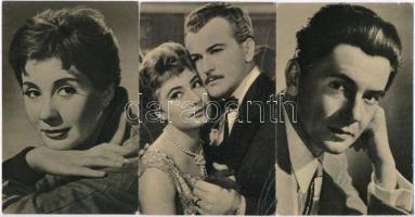 24 db modern főleg magyar színész, színésznő képeslap az 1950-es évekből / 24 modern mainly Hungaria...