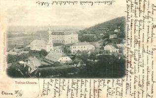 1900 Ozora (Tolna), látkép a templommal