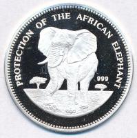 Egyenlítői-Guinea 1993. 7000Fr Ag Elefánt T:PP fo. Equatorial Guines 1993. 7000 Francos Elephant C:PP spotted Krause KM#77