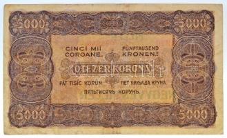 1923. 5000K T.W. jelöléssel, nyomdahely jelölés nélkül "40 FILLÉR NEGYVEN FILLÉR" felülbél...