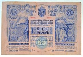 1902. 50K "1341 29794" T:III kis szakadás / Hungary 1902. 50 Korona "1341 29794"...