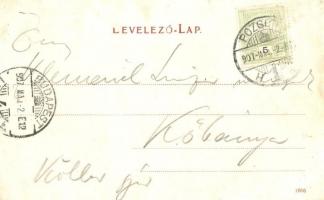 1907 Pozsony, Pressburg, Bratislava; Grassalkovich tér, Frigyes főhercegi palota, hirdetőoszlop, Káv...